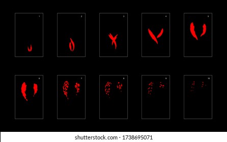 Smoke effect. fire smoke animation sprite sheet. classic fire smoke effect animation for game or cartoon or animation. vector style fire animation effect 1778.