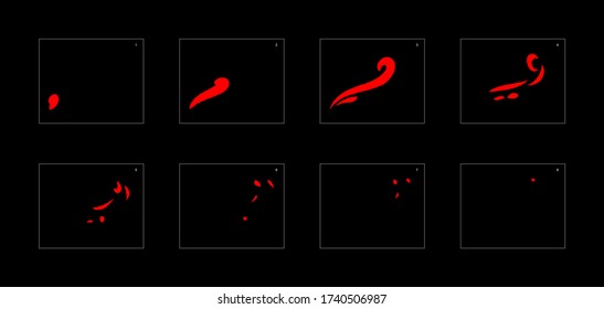 Smoke effect. fire smoke animation sprite sheet. classic fire smoke effect animation for game or cartoon or animation. vector style fire animation effect 1808.