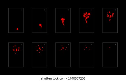 Smoke effect. fire smoke animation sprite sheet. classic fire smoke effect animation for game or cartoon or animation. vector style fire animation effect 1802.