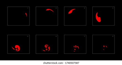 Smoke effect. fire smoke animation sprite sheet. classic fire smoke effect animation for game or cartoon or animation. vector style fire animation effect 1796.
