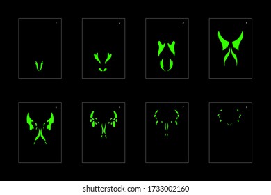 Efecto humo. lámina de esprite de animación de humo líquido. animación clásica con efecto de humo líquido para juegos, dibujos animados o animaciones. efecto de animación líquida de estilo vectorial 1629.