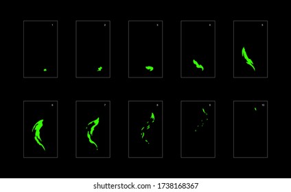 Smoke effect. liquid smoke animation sprite sheet. classic liquid smoke effect animation for game or cartoon or animation. vector style liquid animation effect 1749.