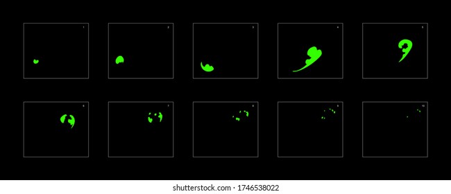 Smoke effect. liquid smoke animation sprite sheet. classic liquid smoke effect animation for game or cartoon or animation. vector style liquid animation effect 1929.