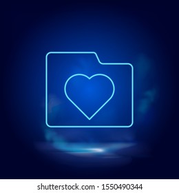 Smoke effect neon style vector icons, family, folder, love neon icon.