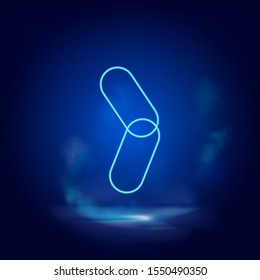 Smoke effect neon style vector icons, chain, connect, link neon icon.