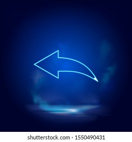 Smoke effect neon style vector icons, arrow, reply, undo neon icon.