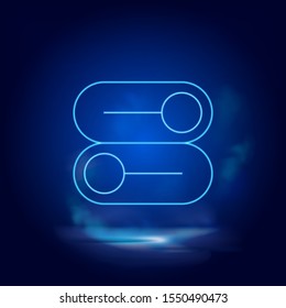 Smoke effect neon style vector icons, switch, switcher, options neon icon.