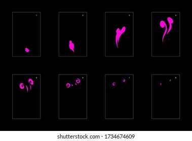 Smoke effect. poison smoke animation sprite sheet. classic poison smoke effect animation for game or cartoon or animation. vector style poison animation effect 1654.