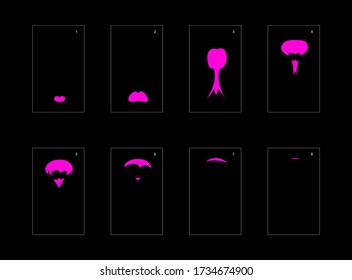 Smoke effect. poison smoke animation sprite sheet. classic poison smoke effect animation for game or cartoon or animation. vector style poison animation effect 1642.