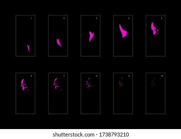Smoke effect. poison smoke animation sprite sheet. classic poison smoke effect animation for game or cartoon or animation. vector style poison animation effect 1756.
