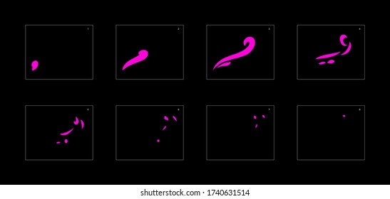 Smoke effect. poison smoke animation sprite sheet. classic poison smoke effect animation for game or cartoon or animation. vector style poison animation effect 1810.