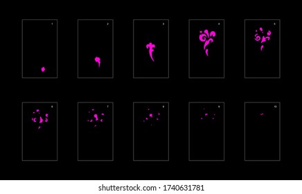 Smoke effect. poison smoke animation sprite sheet. classic poison smoke effect animation for game or cartoon or animation. vector style poison animation effect 1804.