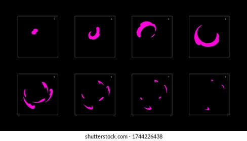 Smoke effect. poison smoke animation sprite sheet. classic poison smoke effect animation for game or cartoon or animation. vector style poison animation effect 1870.