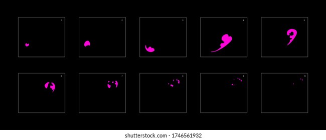 Smoke effect. poison smoke animation sprite sheet. classic poison smoke effect animation for game or cartoon or animation. vector style poison animation effect 1930.