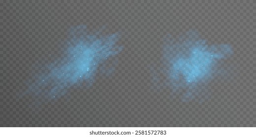 Smoke effect. Realistic decorative fog effect and transparent magic border of creeping smoke fog. Cloudy and growing smog mockup. Vector 10 eps.