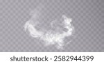 Smoke effect. Realistic vector fog effect and transparent magic fog. White steam, border of creeping smoke. Mockup of cloudy and growing smog. Vector 10 ep.	