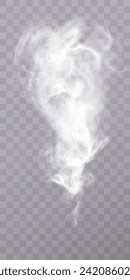 Smoke effect. Realistic vector fog effect and transparent magic fog. White steam, border of creeping smoke. Mockup of cloudy and growing smog. Vector 10 ep.	