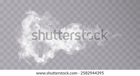 Smoke effect. Realistic vector fog effect and transparent magic fog. White steam, border of creeping smoke. Mockup of cloudy and growing smog. Vector 10 ep.	