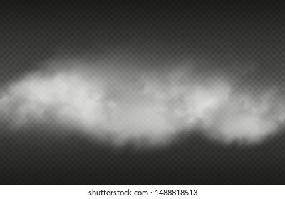 Smoke effect. Vector realistic smoke or for isolated on transparent background