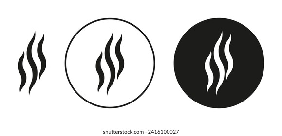 Smoke Evaporation Vector icon Set. Hot Water Evaporate Vector symbol for Ui Designs.