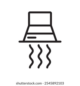 Plantilla de diseño de Vector de línea de icono de escape de humo en estilo de moda
