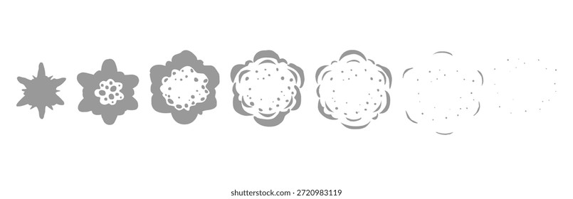 Smoke Explosion Sequence on White Background