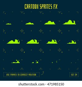 Smoke Explosion Sprites Or Fx Animation Frames Icons. Use In Game Development, Mobile Games Or Motion Graphic. Vector Illustration.