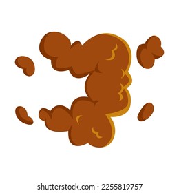 Ilustración de efecto explosivo de humo. Animación de disparo sobre caricatura de fondo blanco. Explosión, arma, explosión, concepto de explosión