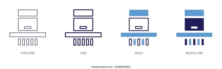 Smoke extraction icon in 4 different styles. Thin Line, Line, Bold, and Bold Line. Duotone style. Editable stroke.