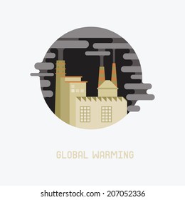 smoke from factory of global warming