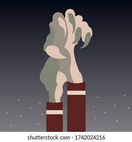 
vector monstruo en forma de fábrica de humo