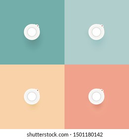 Smoke fire detector, Smoke detector on colorful ceiling.