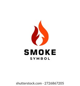 Smoke Fire Flame Torch Burn Hot Heat logo design 