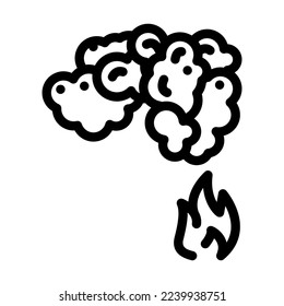 smoke fire line icon vector. smoke fire sign. isolated contour symbol black illustration