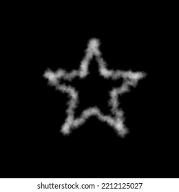 Smoke five-pointed star. Isolated on black background. Vector illustration.