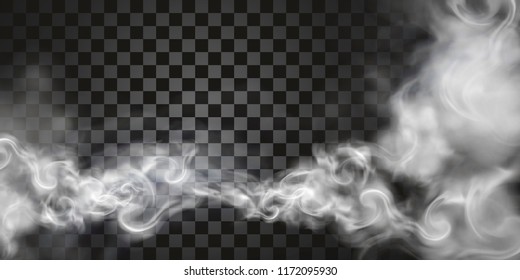 Smoke floating in the air in 3d illustration on transparent background