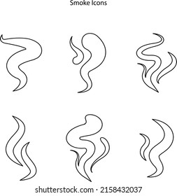 íconos de flujos de humo, explosión de vapor, nubes de humo y smog, humo de niebla, vapor o salpicaduras de aire tóxico con humo
