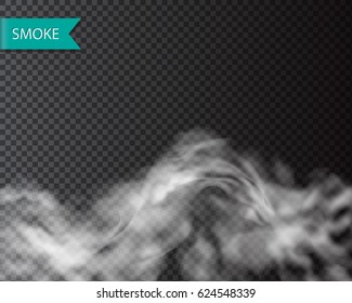 Smoke fog or cloud isolated transparentl effect. Vector cloudiness, mist template