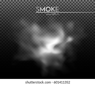 Smoke, fog, cloud on a black background. Vector illustration.
