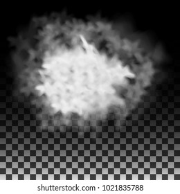 Smoke, fog on transparent background illustration. Vector abstraction for design.