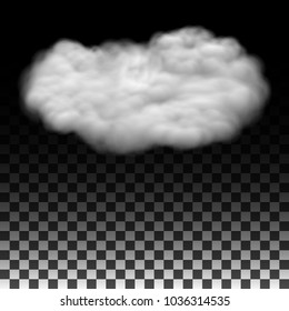 Smoke or fog thick on a separate transparent background. Special effect. White Cloud vector, vector illustration.