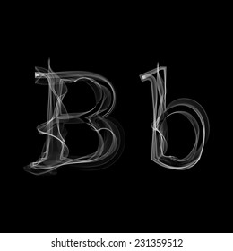 Smoke font. Letter B. Vector illustration alphabet