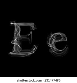 Smoke font. Letter E. Vector illustration alphabet