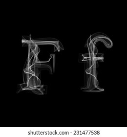 Smoke font. Letter F. Vector illustration alphabet