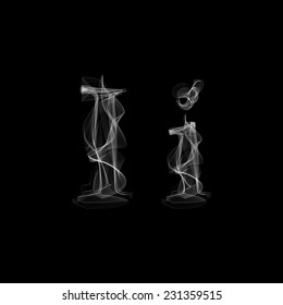 Smoke font. Letter I. Vector illustration alphabet