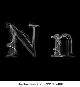Smoke font. Letter N. Vector illustration alphabet