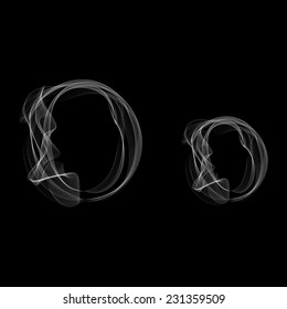 Smoke font. Letter O. Vector illustration alphabet