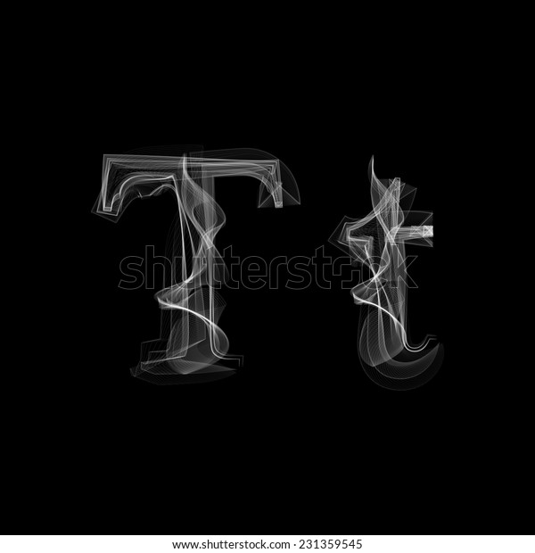 煙のフォント 文字t ベクターイラストアルファベット のベクター画像素材 ロイヤリティフリー