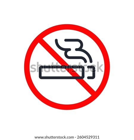 Smoke forbidden editable stroke outline icon isolated on white background flat vector illustration. Pixel perfect. 64 x 64.