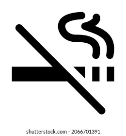 Smoke Free Icon Isolated Vector Illustration. High Quality Black Style Vector Icon